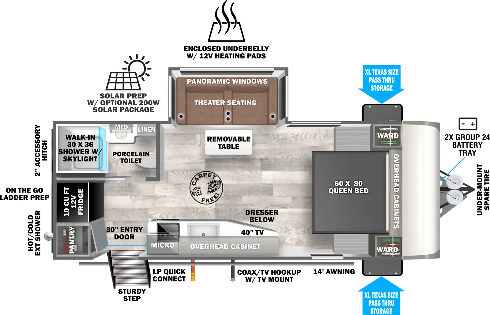 Hemisphere Travel Trailers 19RBHL - DSO Floorplan
